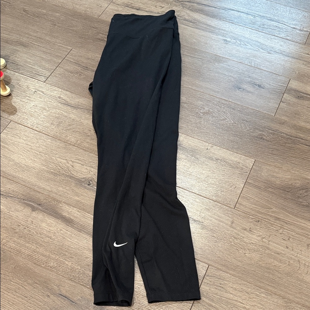 Nike Black Leggings with White Swoosh